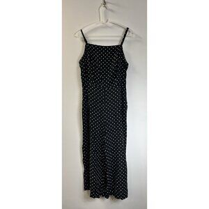 Old Navy Jumpsuit Womens M Black White Polka Dot Square Neck Sleeveless